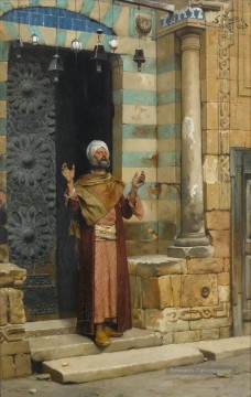 À la porte de la mosquée Ludwig Deutsch Orientalism Peinture à l'huile